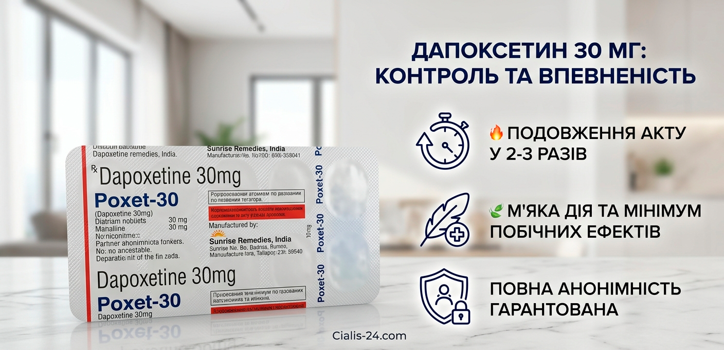 Дапоксетин 30 мг Украина