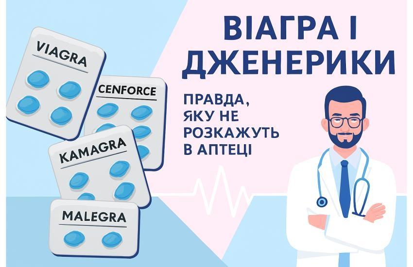 Віагра та дженерики: порівняння Kamagra, Malegra, Cenforce — як обрати без рецепта